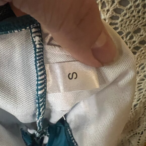 NWOT Swimwear One Piece Sz Small Teal Blue‎ Cutout Laceup Back C05 - Picture 7 of 7